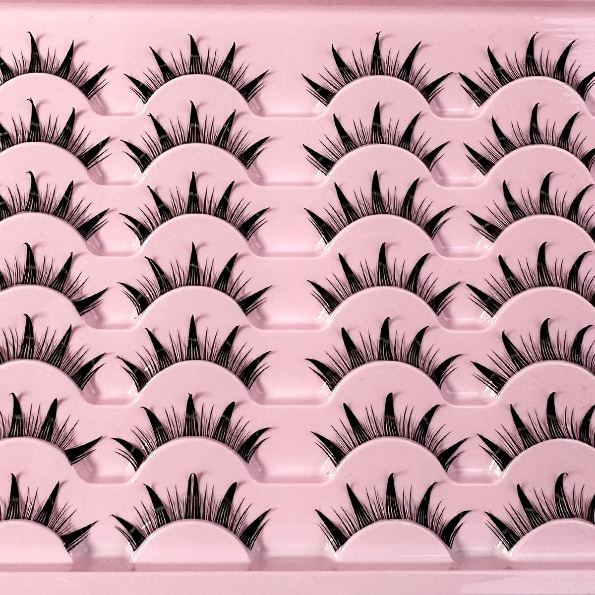 5/7/14 pares de cílios mangá com faixa transparente anime japonês cosplay cílios espetados aparência molhada cílios postiços asiáticos clusters