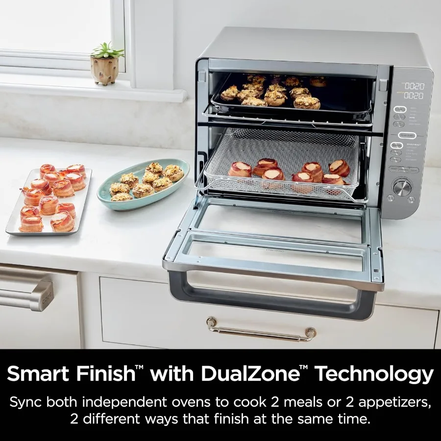 فرن كونترتوب مزدوج المكدس XL مقلاة هوائية مع نظام Pro Cook 12 في 1 Flexdoor FlavorSeal SMART FINISH مع DualZone Technolog