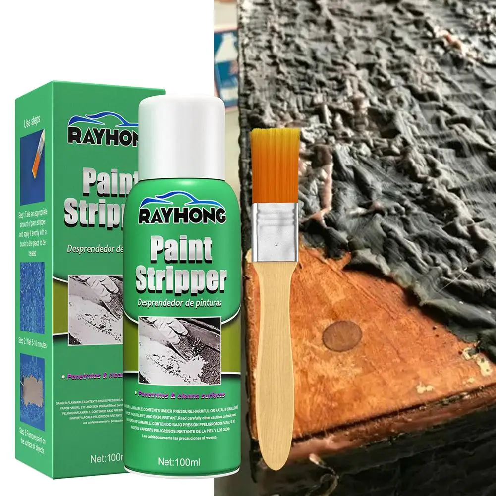 Car Paint Stripper Paint Remover For Auto Marine Paint Wall Graffiti Correction Removal Quick Peeling Paint With Brush 100m J1b5