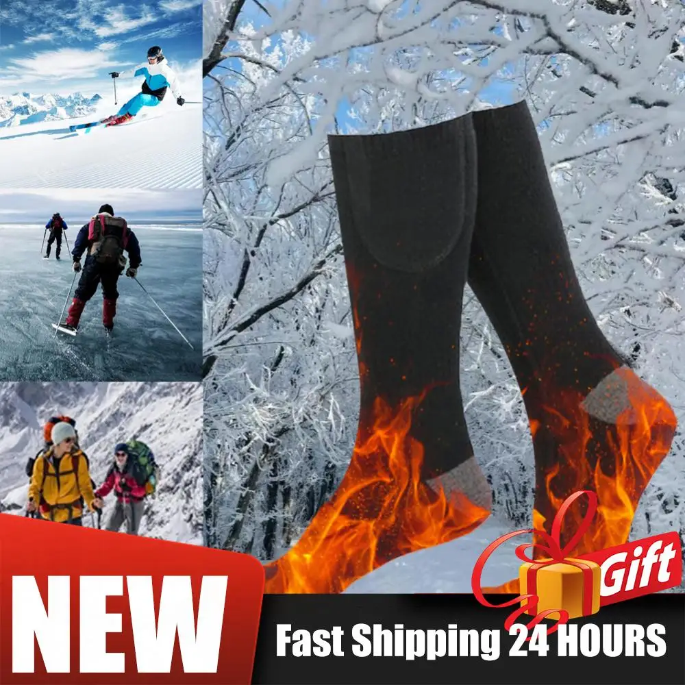 

Winter Warm Thermal Socks Fast Heating Foot Warmers Washable Electric Heated Socks Cold-Proof Skiing Sock Without Battery
