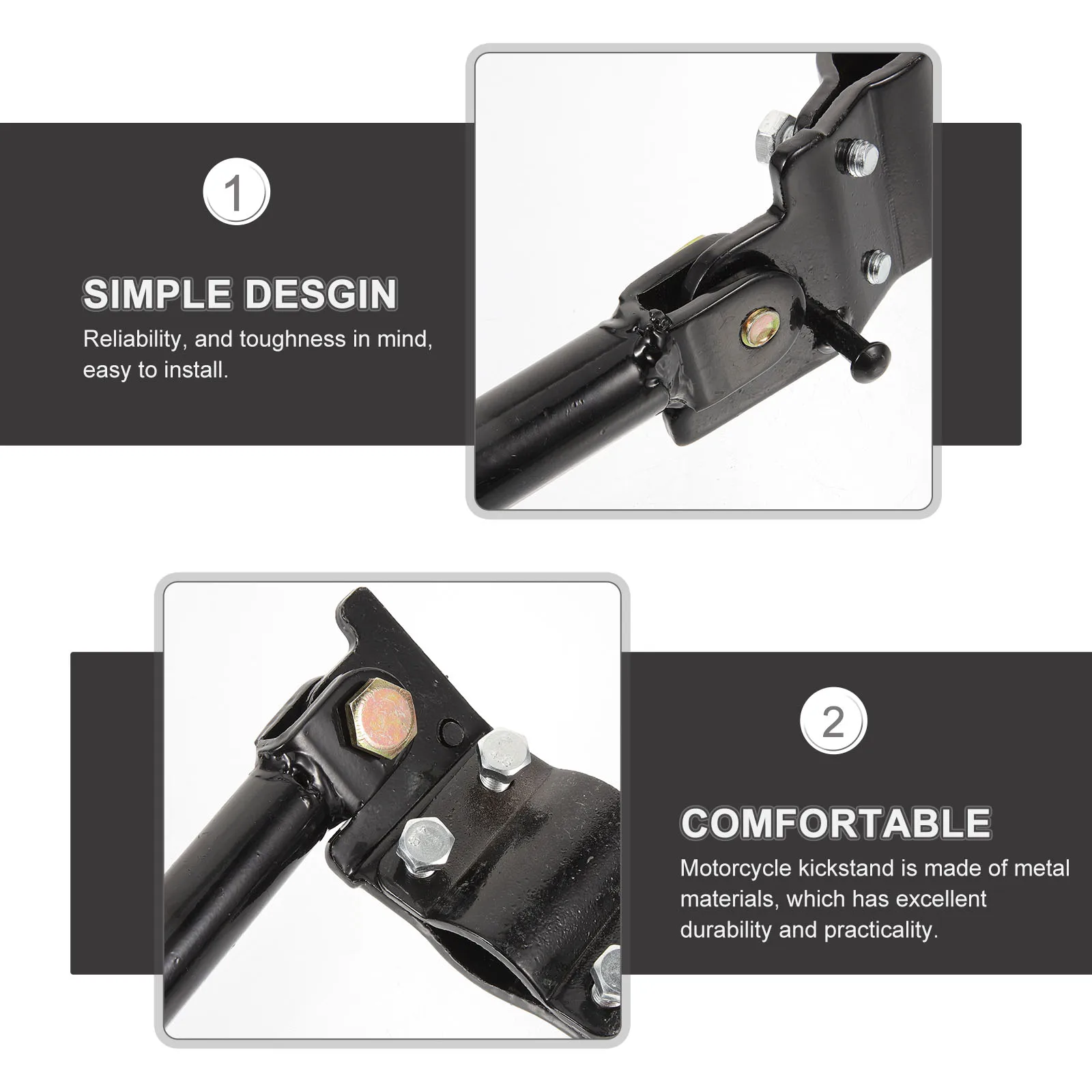 

Universal Motorcycle Kickstand Side Support Single- Metal Foot Stand Anti-Rust Strong Corrosion Resistant Easy