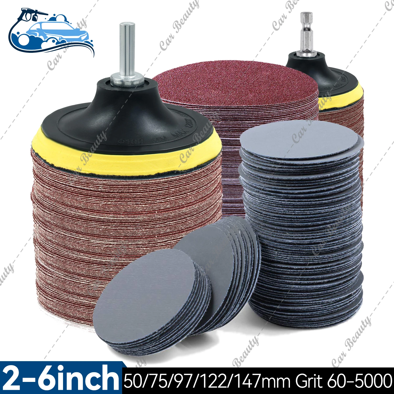 15PCS Sand Paper 2 3 4 5 6 inch Dry Polishing Sandpaper For Car Wood Plastic Wall Stone Metal Jewelry Glass Grit 60-5000 No Hole