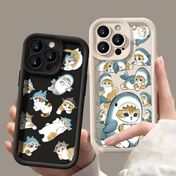 Cute M-Mofusands cat Phone Case for Huawei P20 P30 P40 P50 Mate 20 30 40 Pro Nova 7 9 10 SE Soft TPU Back Cover With Hand Strap