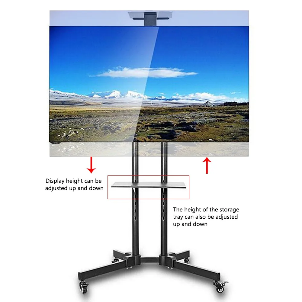 32-65 inch economy universal TV all-in-one advertising machine, mobile stand, conference floor stand trolley