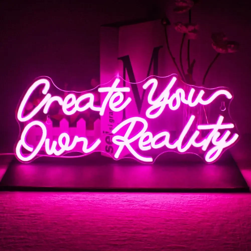 Personalized Romantic Pink LED Neon Sign- Create Your Own Realistic Wall Decor for Bedroom, Office-Perfect Ambient Lighting