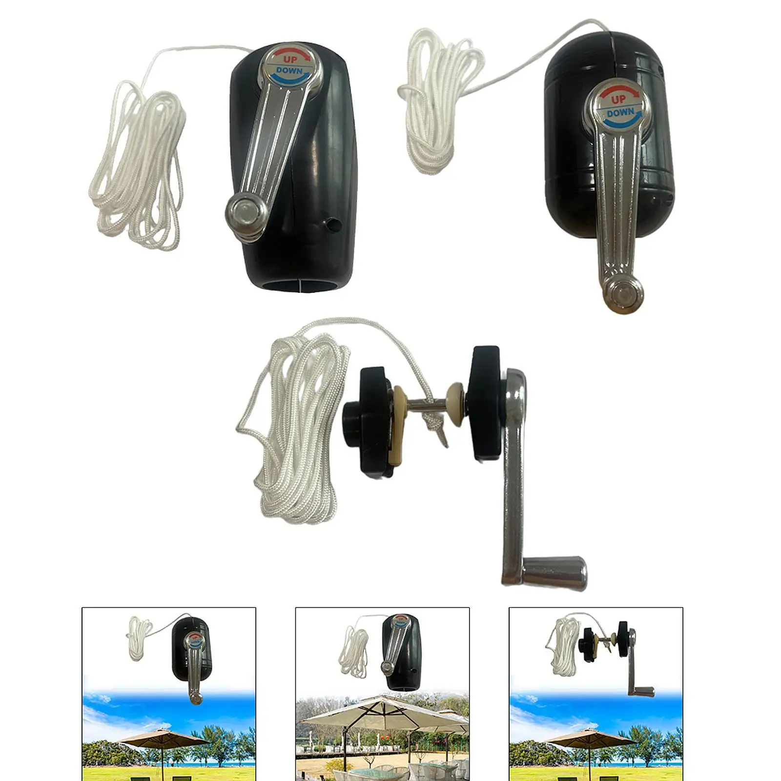 Outdoor Umbrella Accessories Hand Crank Replace Parts Sturdy Umbrella Replacement Part for Pool Courtyard Beach Picnic Balcony