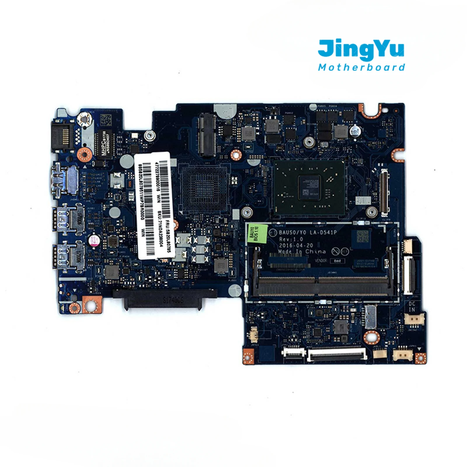 

For Lenovo Yoga 510-14AST Ideapad Motherboard LA-D541P Mainboard with A6-9210 CPU GPU DDR4 100% Tested Ok