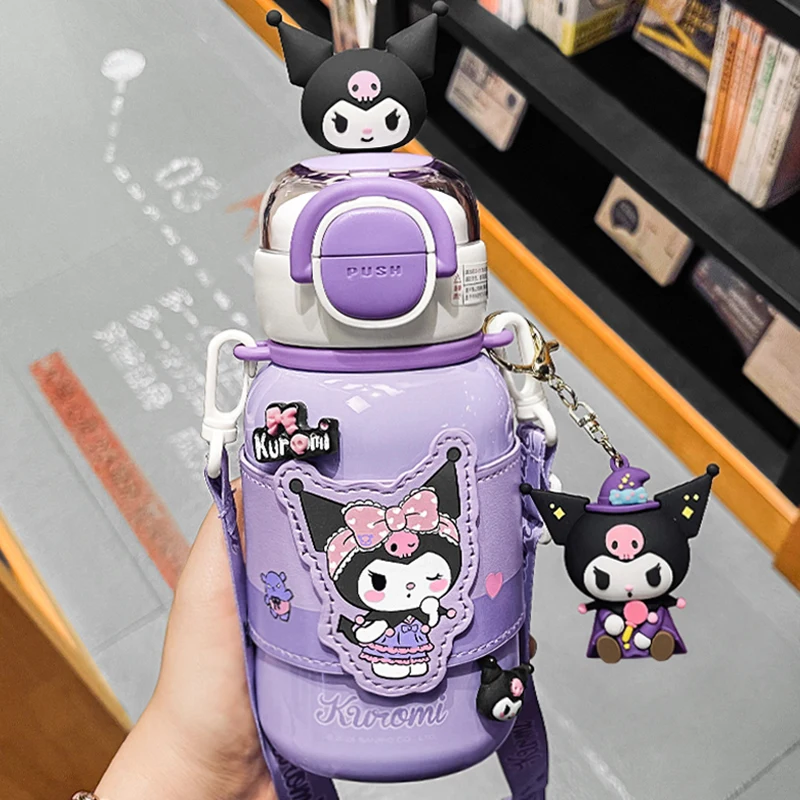 

500ml My Melody Kid Thermos Cute Girl Straw Water Cup Sus316 Sanrio Cartoon Student Office Travel Portable Anime Car Cup