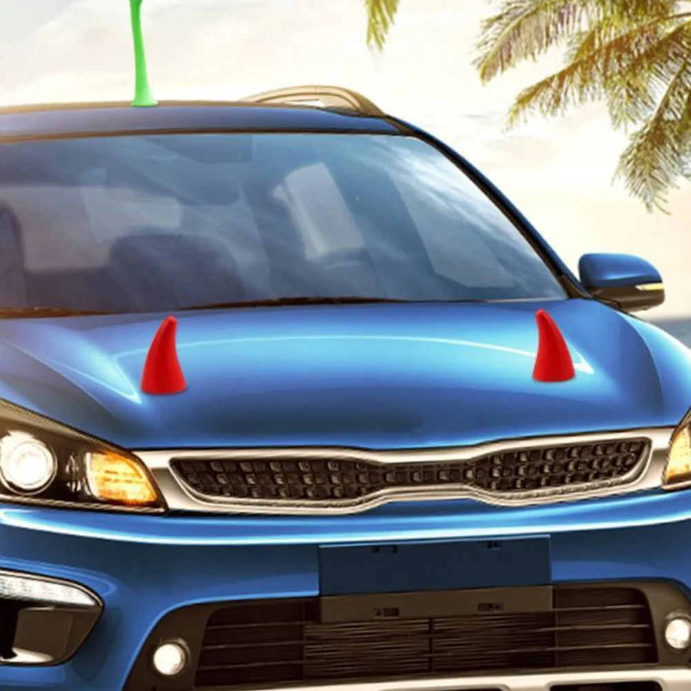 2 قطعة زينة سقف السيارة قرون الشيطان لسيارة هالوين السيارات ديكور خارجي السيارة خارج زخرفة السيارات الخارجي #4