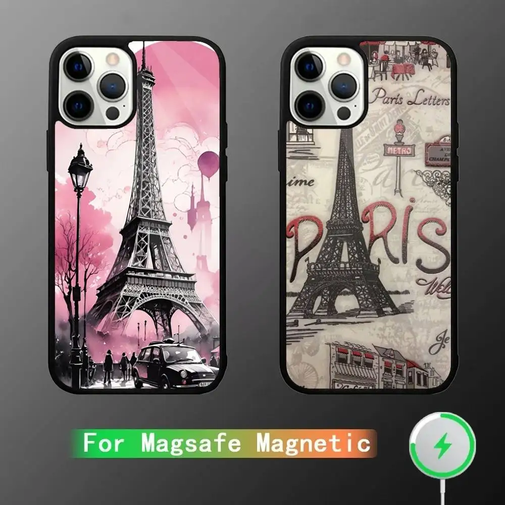 

Paris ArtS Eiffel Tower Phone Case For iPhone 17,16,15,14,13,12,11,Pro,Max,Plus,Mini,SE4,E Magnetic Magsafe Wireless Charging