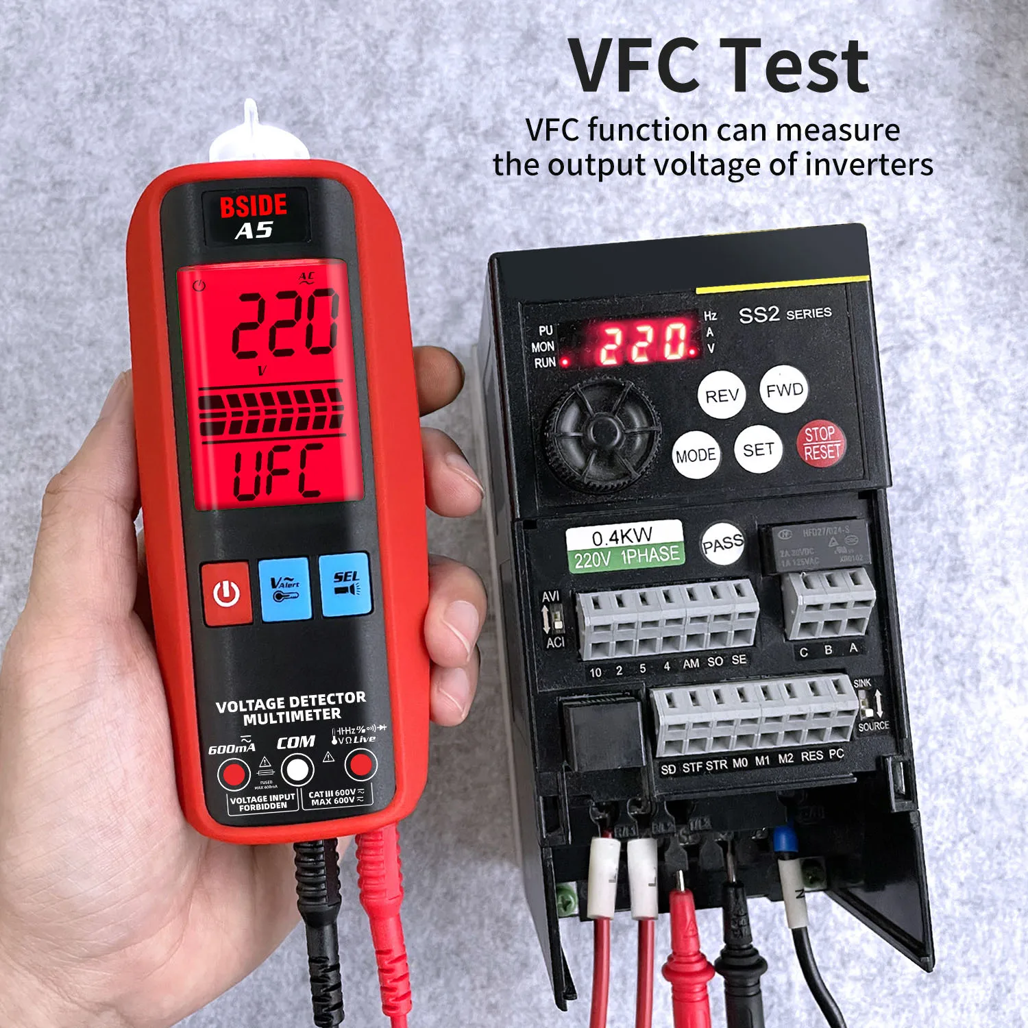 BSIDE A5X Multifunctional Digital Multimeter Voltmeter VFC NCV Live Wire Ohm Diode Current Voltage Test AC DC Meter Detector