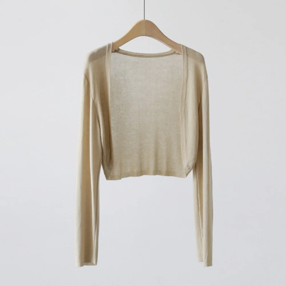 

Новый летний кардиган-накидка из ледяного шелка: дышащий, тонкий, вязаный, короткий, с защитой от солнца