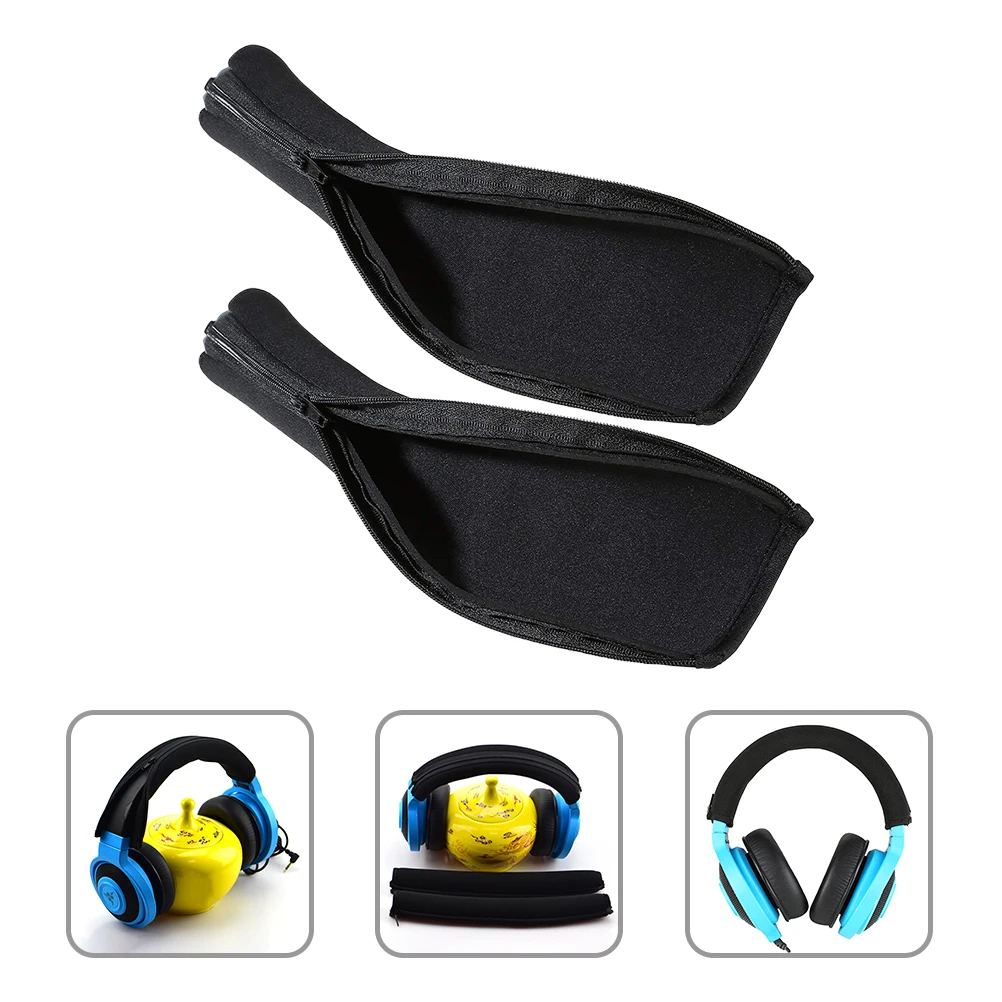 

2 Pcs Head Beam Protector Headphone Covers Headband Pad with Pads Black for Headphones Cushion