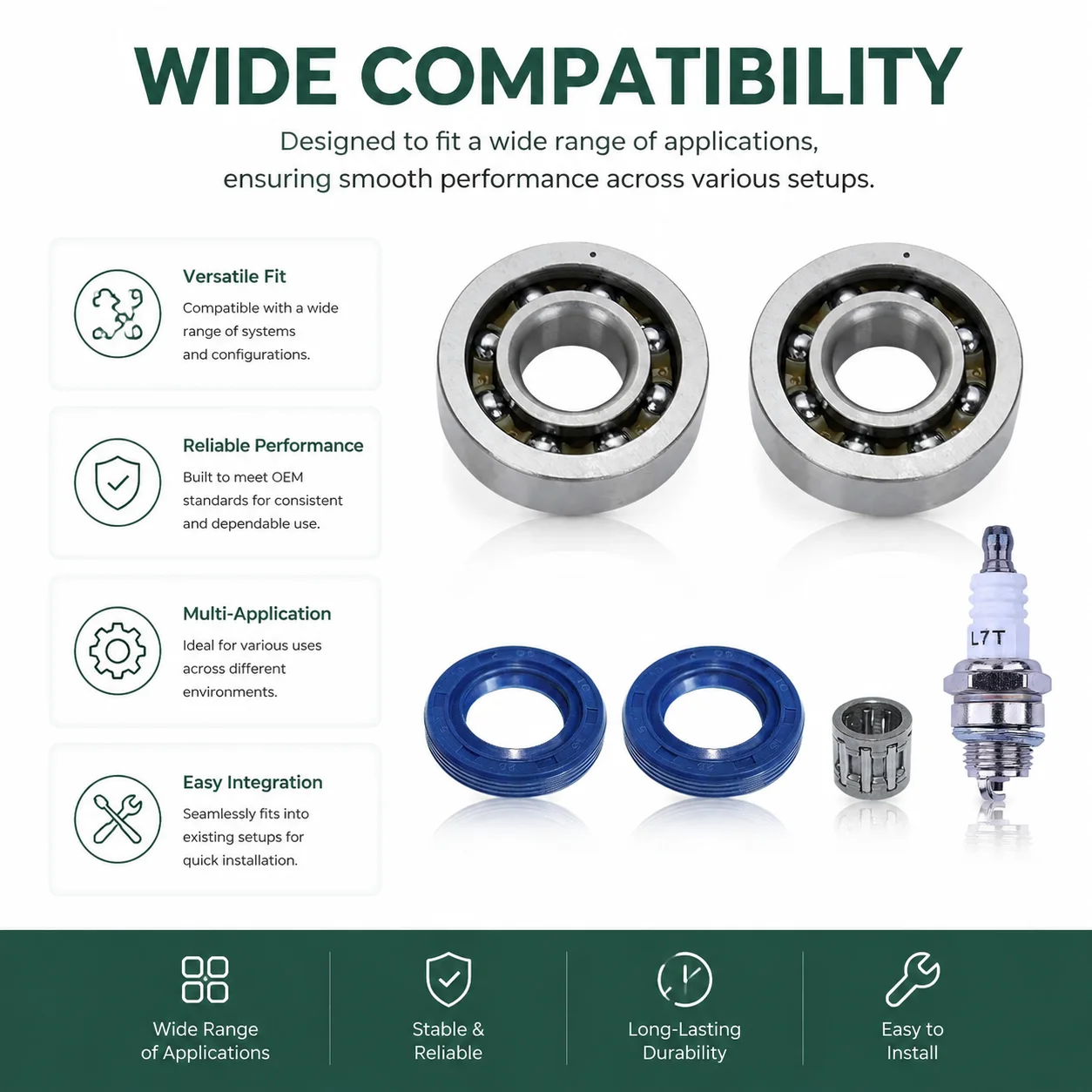 For Stihl MS291 MS291C BR500/550/600/700 Blower Crankshaft Bearing Oil Seal Needle Bearing Kit 9523 003 4301 9639 003 1585