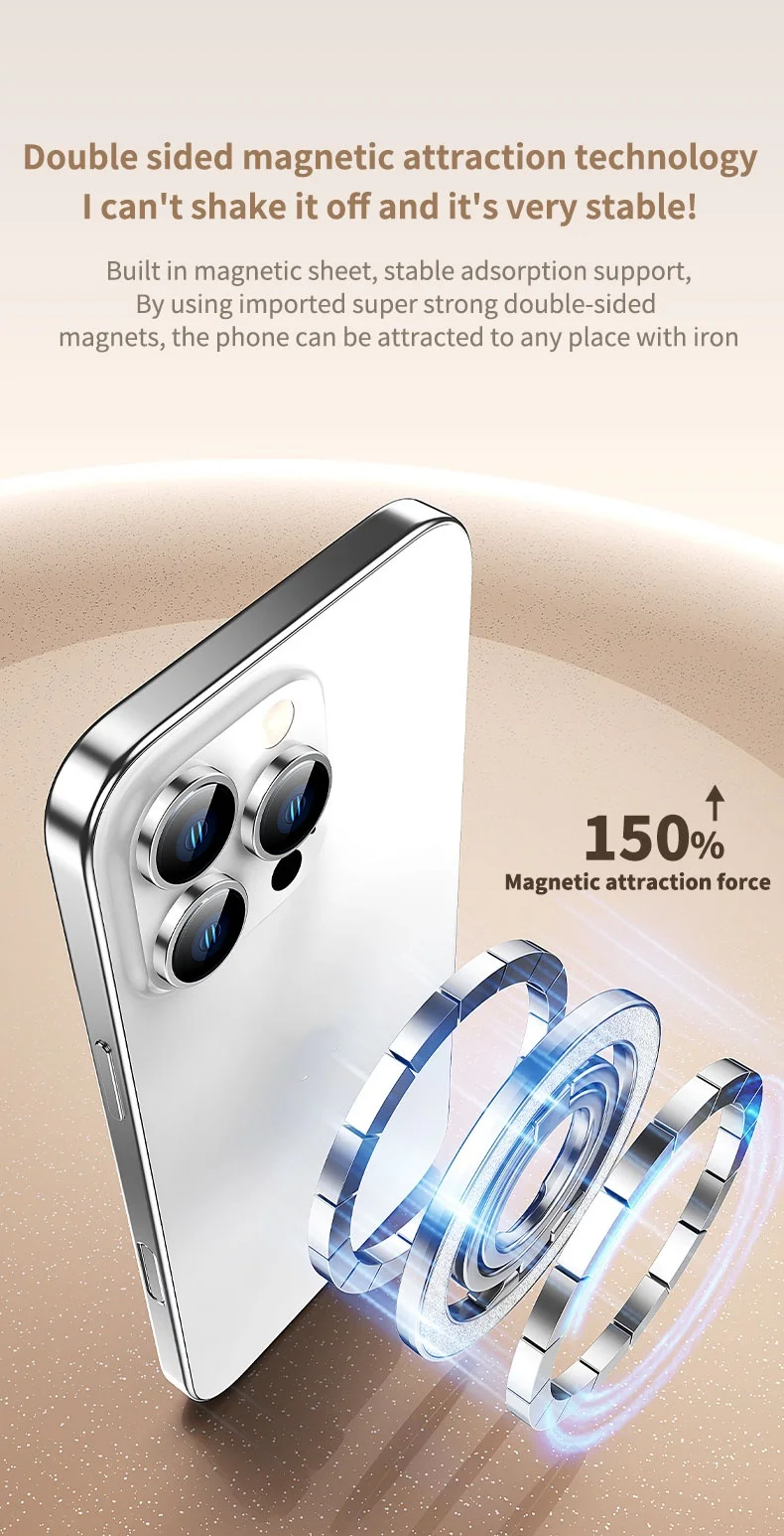 Handy Starker Magnethalter für Magsafe Doppelseitiger Magnetständer Tragbare klappbare Ringhalterung für Xiaomi iPhone 14 15 – Detail 8