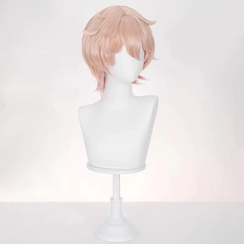 Genshin Impact Dahlia Cosplay Perücke Orange Rosa Kurzes Haar Heterochromia Junge Mondstadt Halloween Party für Frauen Männer Outfit