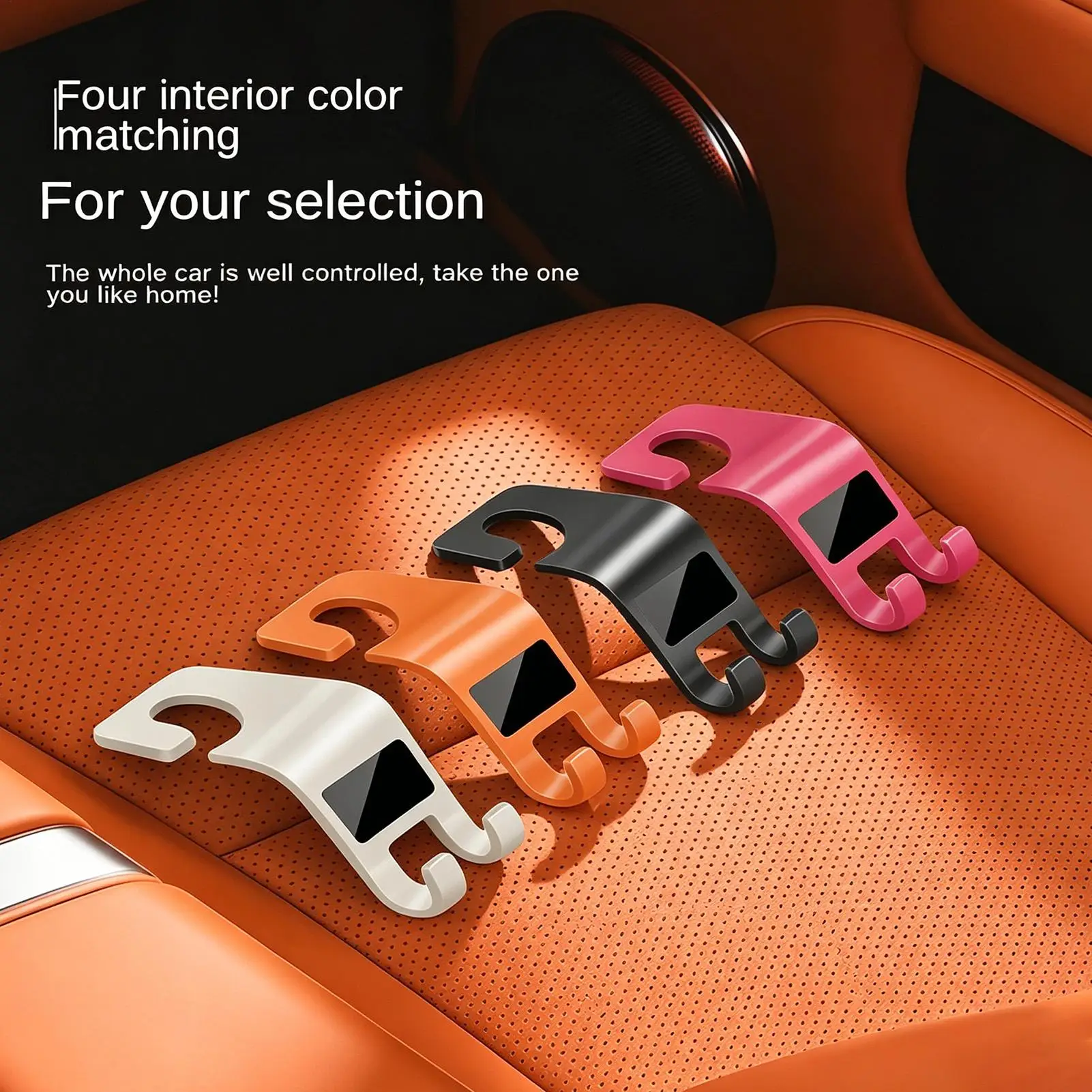 Car Hook Storage Space Saving Organizer Car Seat Headrest Hooks for Bag Clothes Truck SUV Sedan Pickup Automotive Driving Travel