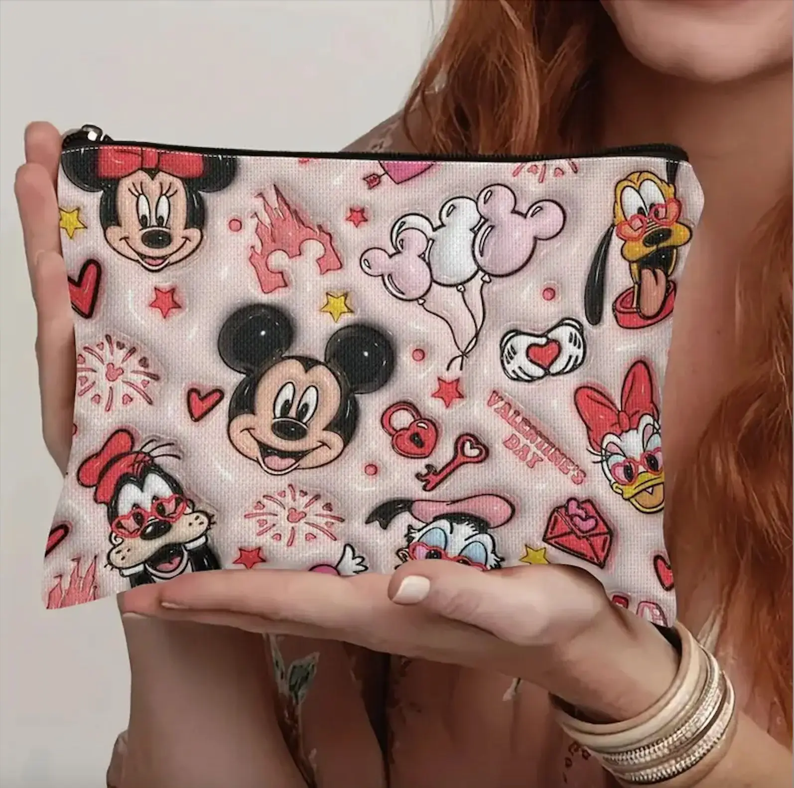 

Disney Mickey Mouse portable cosmetic bags multi-purpose storage coin PU purse cartoon Minnie Makeup storage Cases