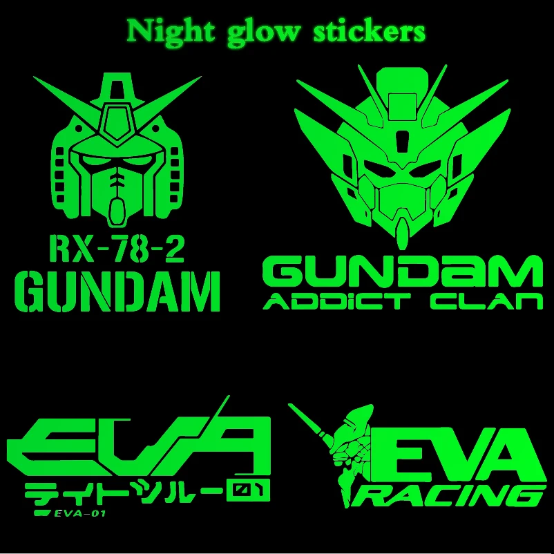 

Creative Die-cut Luminous Stickers with Hollowed Out Gundam Stickers, Waterproof Motorcycle Helmet with Hollowed Out Stickers