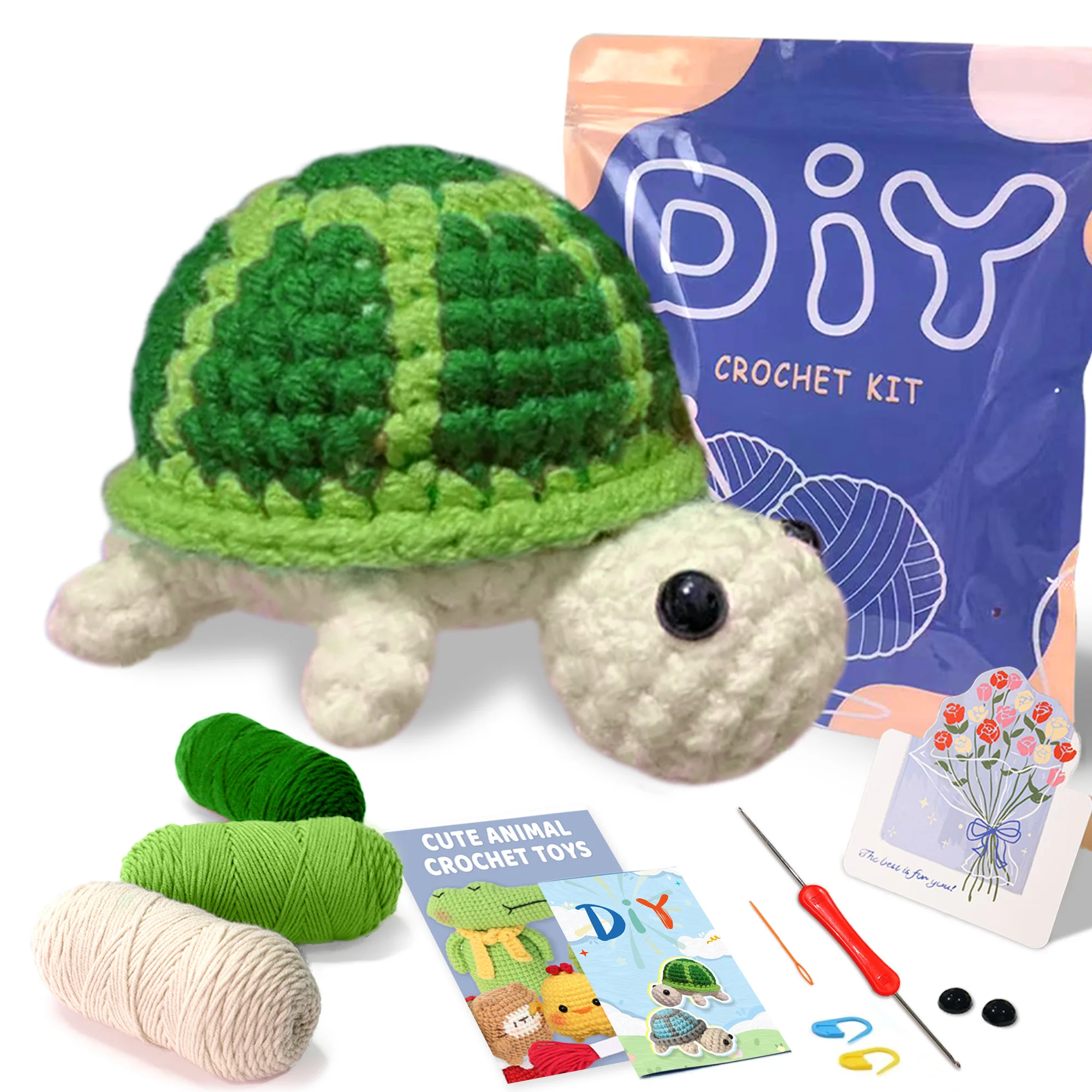 Turtle Knitting Kit for Beginners, Perfect Gift Idea for Craft Enthusiasts(Accessories In Random Color)