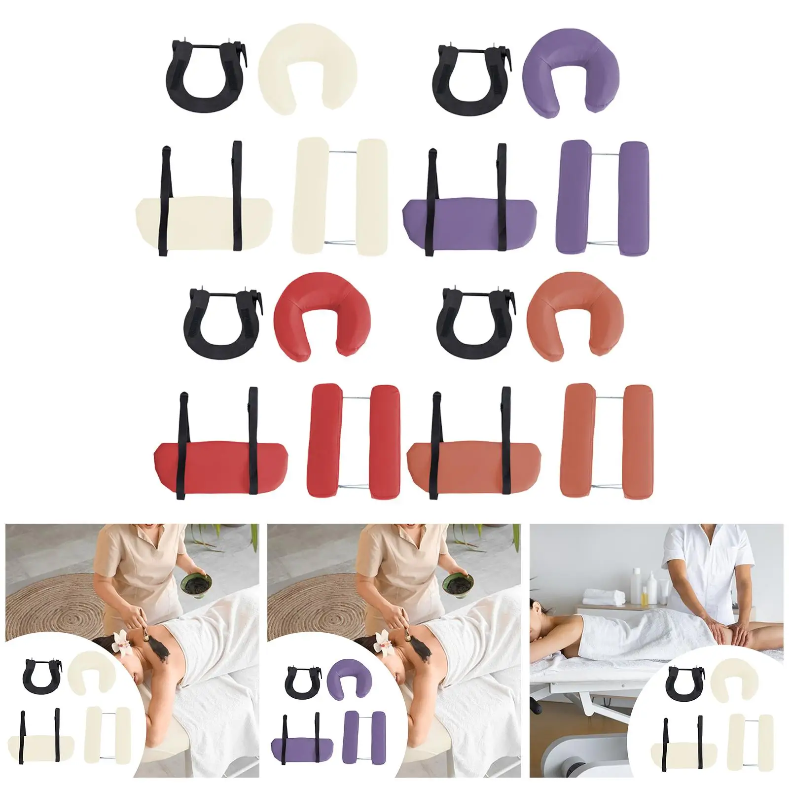 

Massage Table Face Cradle and Pillow Adjustable with Arm Extend Portable for