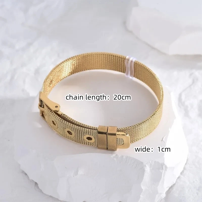 European and American Punk Style Metal Watch Strap Bracelet Female Fashion Stainless Steel Cold Style Jewelry