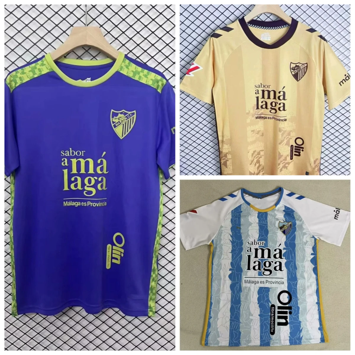 

2025 Summer Hot-selling New Málaga Jersey Melero Home and Away Jersey Outdoor Training Breathable Quick-drying T-shirt