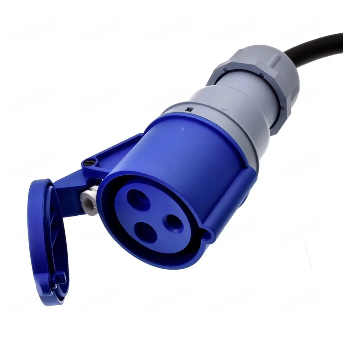 

Кабель силовой промышленный (A23G) L14-30P с вилкой на розетку CEE 32А 2P+PE, 3x6мм, резиновый, для генератора, усиленный