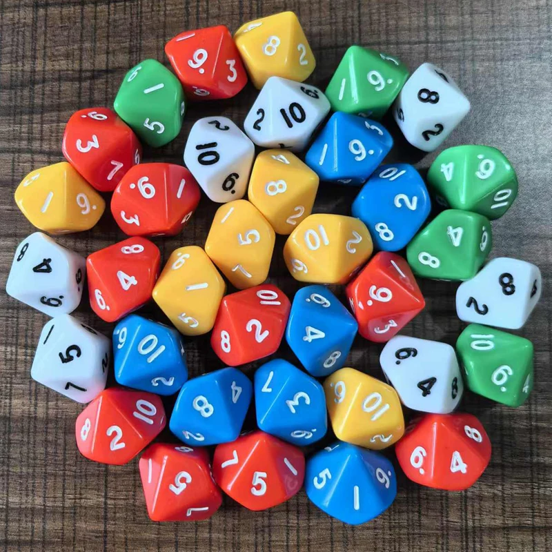 36PCS Math Manipulative 10 Sided Dice Classroom Teaching Supplies Kids Educational Toys Funny Games Juegos De Mesa Divertidos