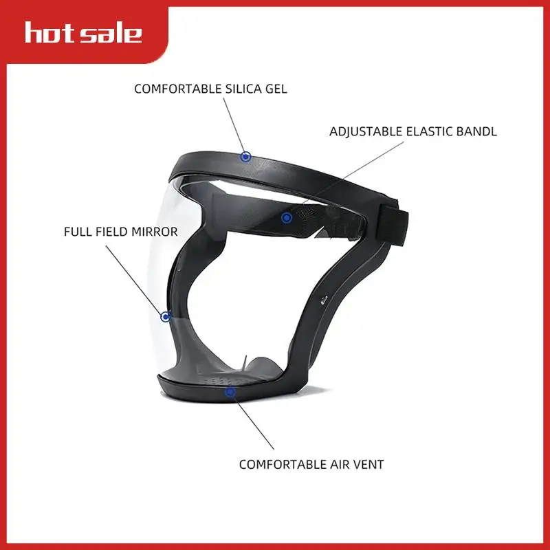 

A23I-Work Protection Mask Full Face Protector Shield Transparent Facial Protector Face Dustproof With 10 Filter Black