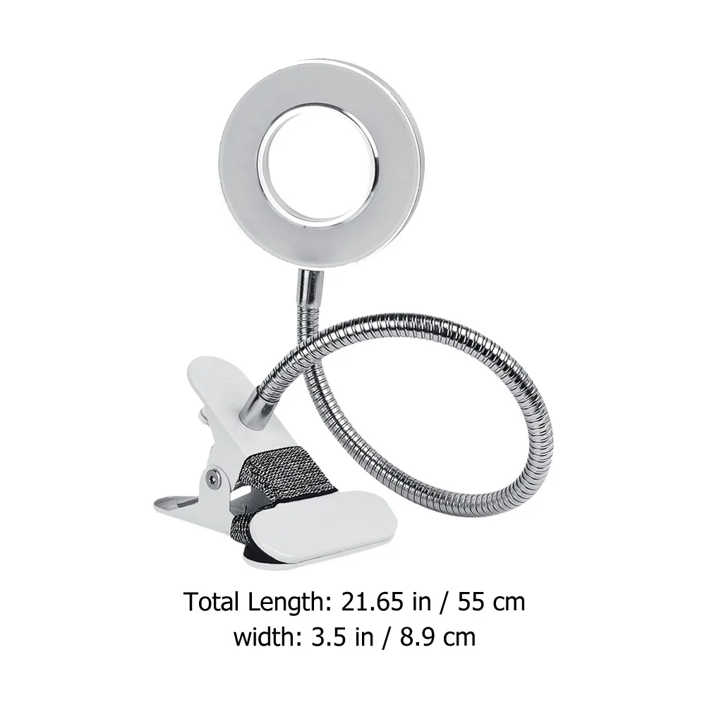 

1Pcs LED Beauty Nail Lamp Folding Table Lamp Silver Manicure Desktop Light Eye Protection No Shadow Nail Art Lighting for Salon