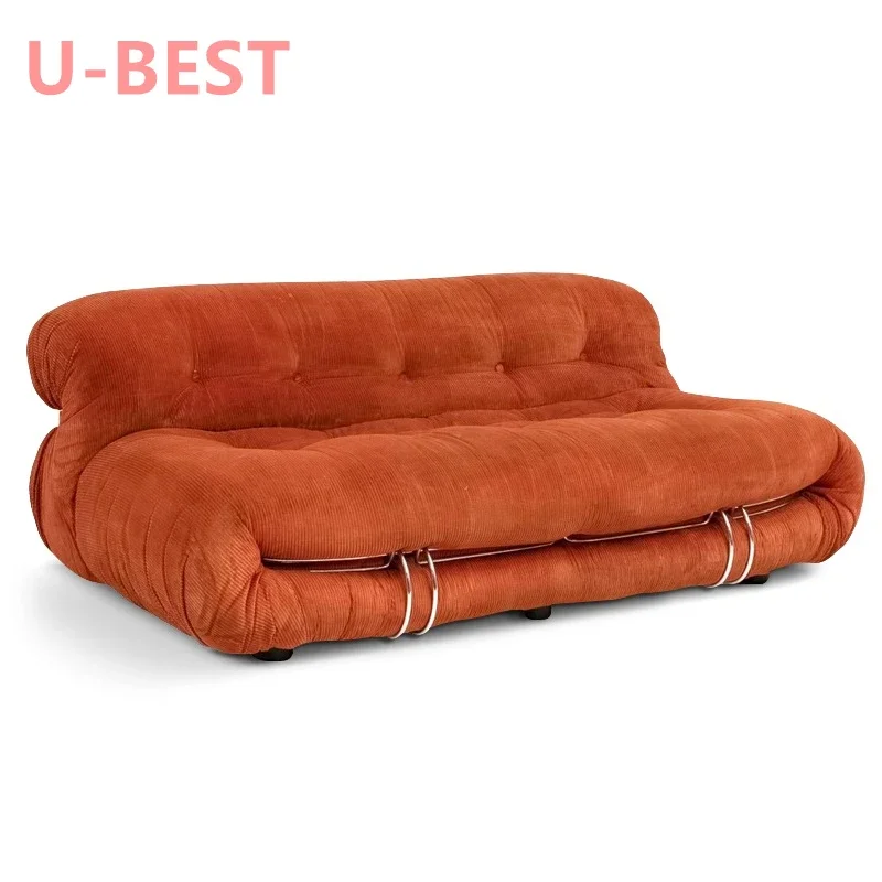 U-best włoski minimalistyczny Cassi tkaniny dmuchana Sofa salon Soriana Nordic projektant stali ząb Hippo Sofa dom umeblowanie