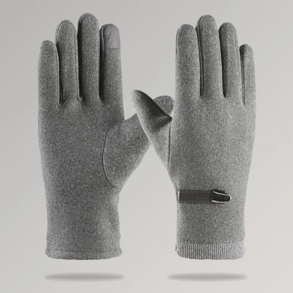 Touch Screen Gloves Winter Warm Gloves Winter Warm Plush Lining Men's Touchscreen Gloves Windproof Stretchy Cold Weather