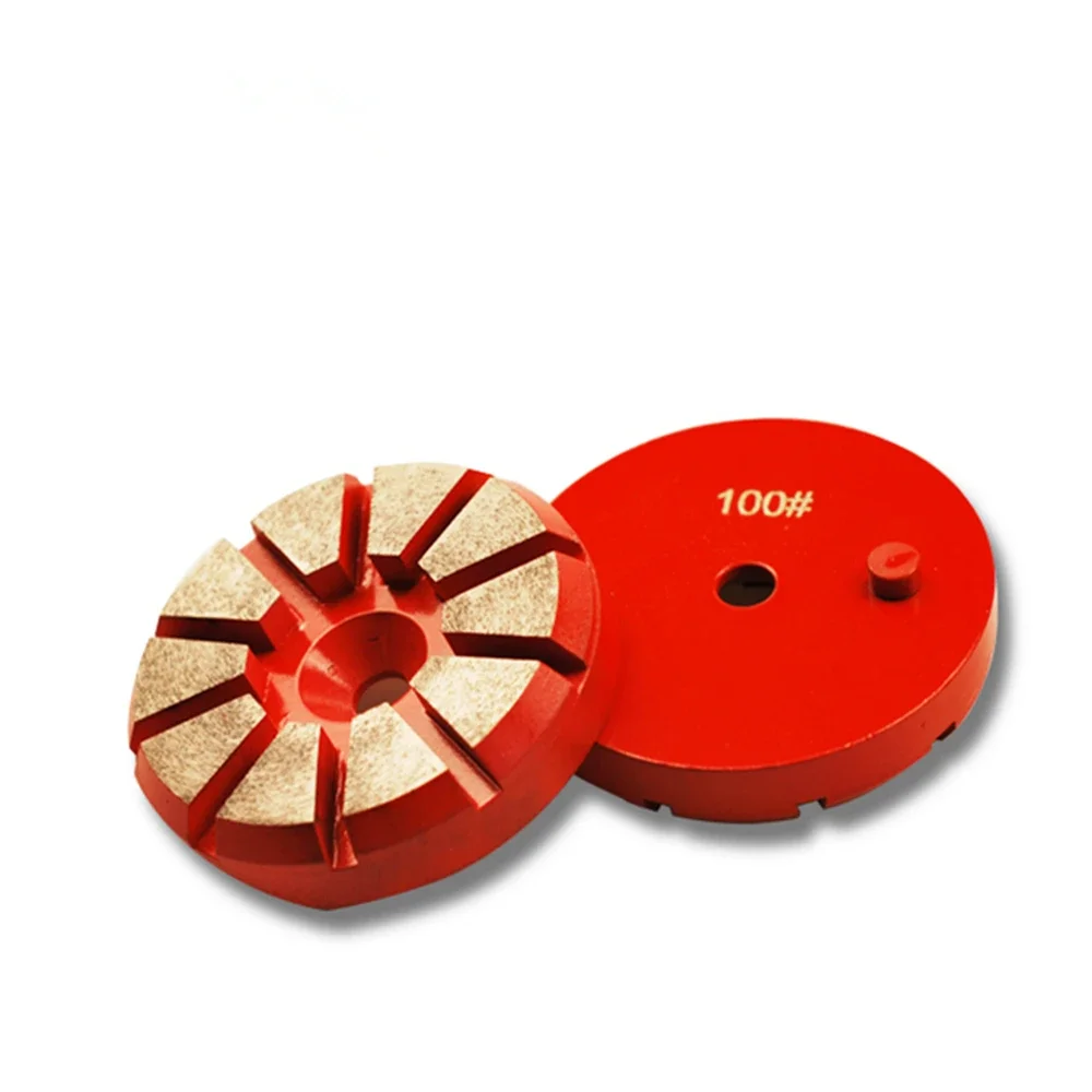 

10Pcs Concrete Diamond Grinding Disc 3 Inch Single Post Floor Pads for Grinder Machine 10 Segmented Metal Bond