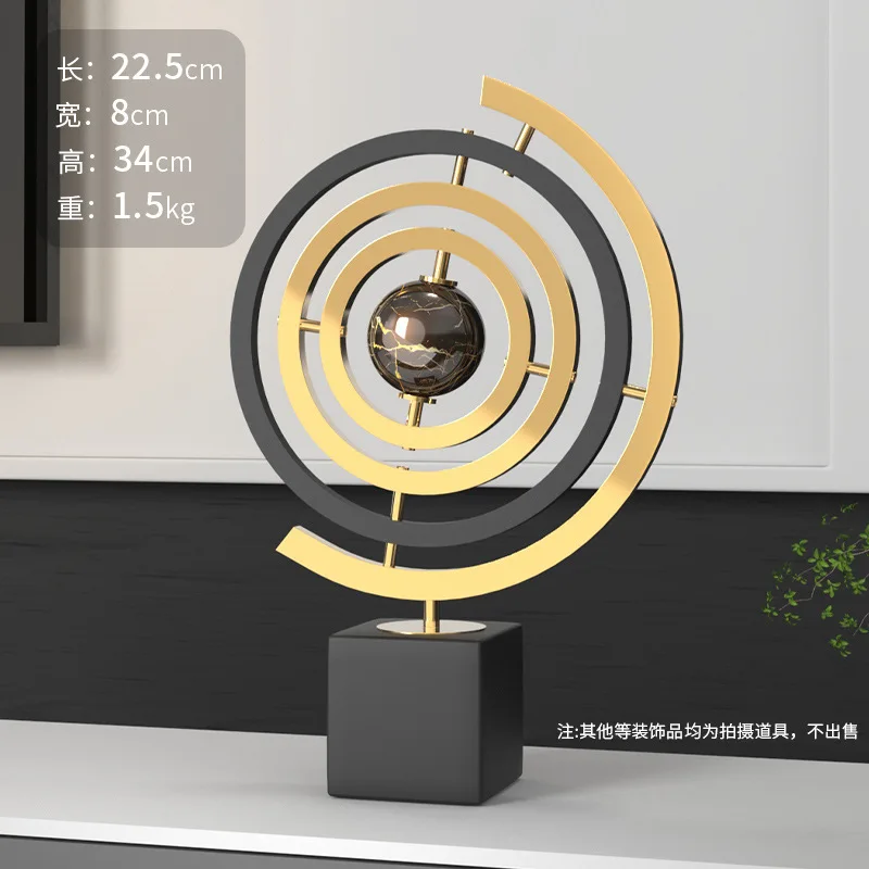 Глобус орнамент металлическая текстура элитный свет роскошная гостиная украшение дома кабинет офис настольные поделки