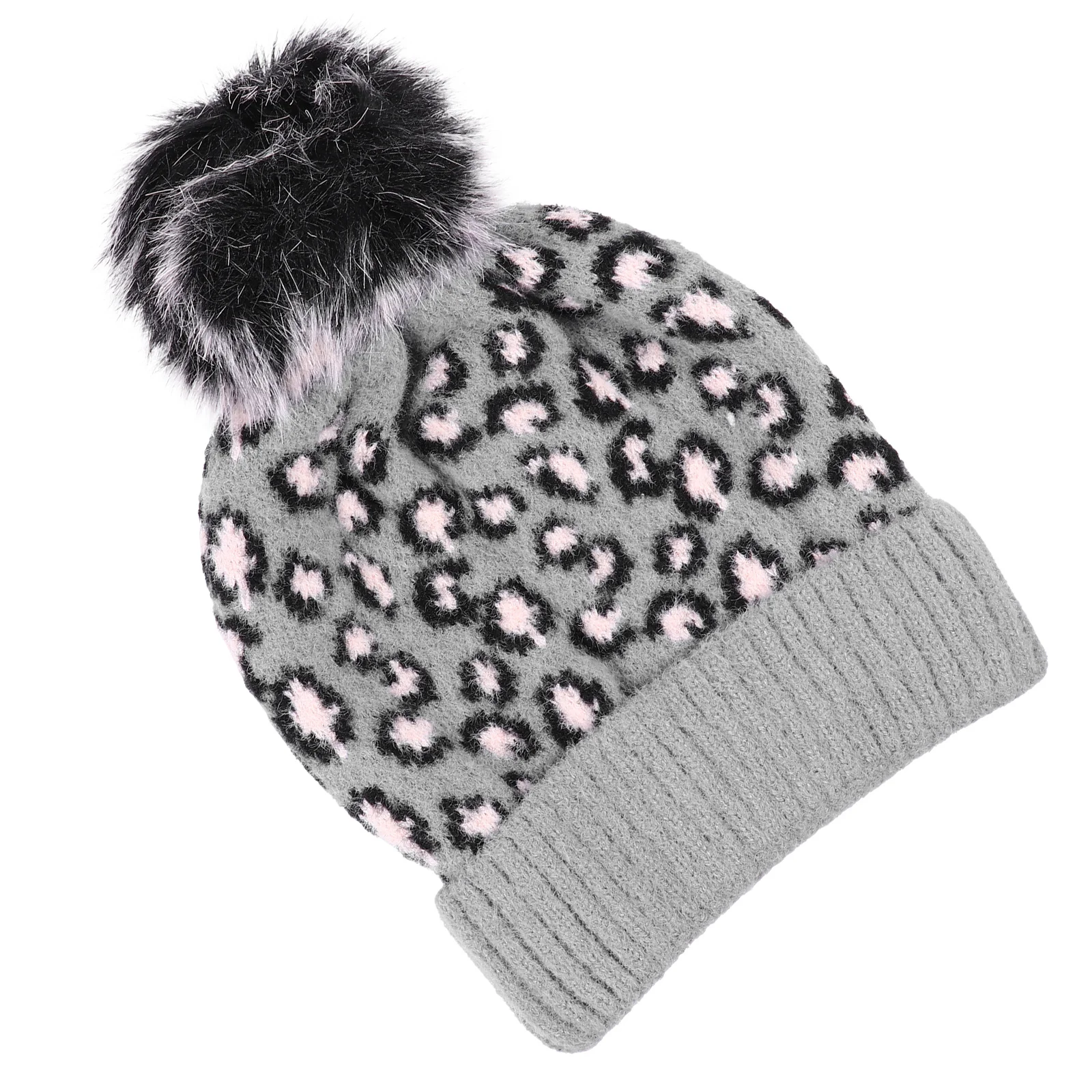 

Leopard Print Women's Winter Beanie Hat Warm Knitted Stretchy Lightweight Soft for Outdoor Thick Comfortable Foldable Daily Wear