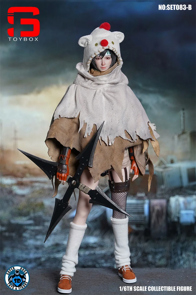 Super pato set083 1/6 yuffie cabeça esculpir traje roupas modelo caber 12 ''tbl ph s16a s18a figura de ação feminina corpo