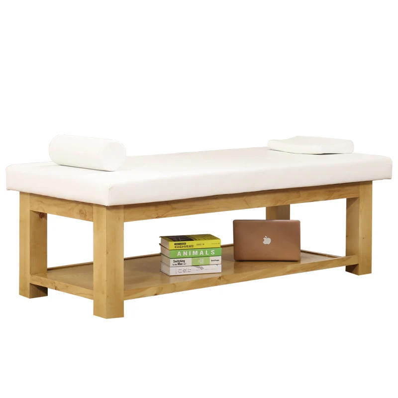 High-grade solid wood integrated beauty bed, massage table, massage bed, body therapy bed, embroidery