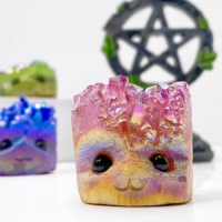 1PC Aura Hedgehog Figurine,Creative Desk Decor,Bookshelf Desktop Decor Crystal Stone,Ldeal For Halloween & Christmas Gifts