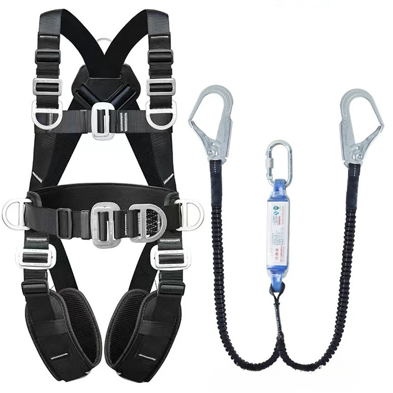 Full Body High-altitude Work Safety Harness Five Point Safety Belt Rope Outdoor Rock Climbing Construction Protection Equipment