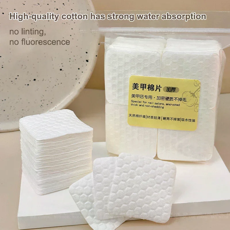 Tampons de coton professionnels épais, 200/500 pièces, pour lingettes pour ongles, non pelucheuses, dissolvant de vernis à ongles, outils de nettoyage pour Nail Art