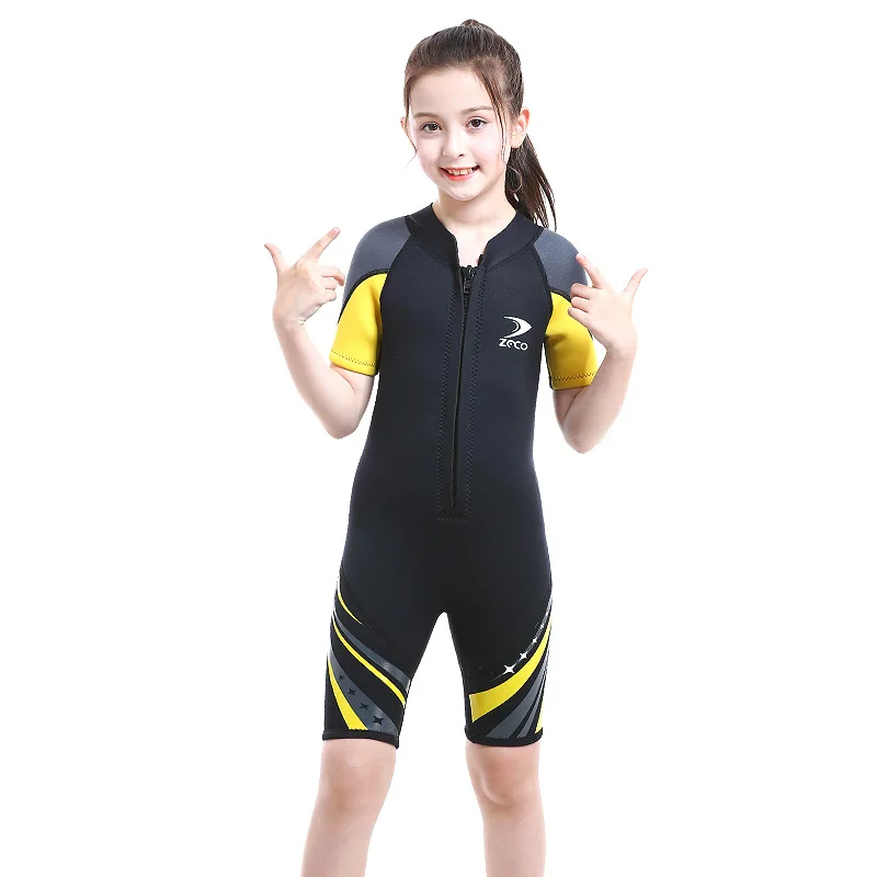 

Children's diving suit 2.5MM thickened warm winter swimsuit for one-piece women's snorkeling, surfing, sun protection rafting