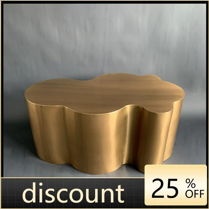 

LTT Italian light luxury modern living room home office creative stainless steel oval round coffee table