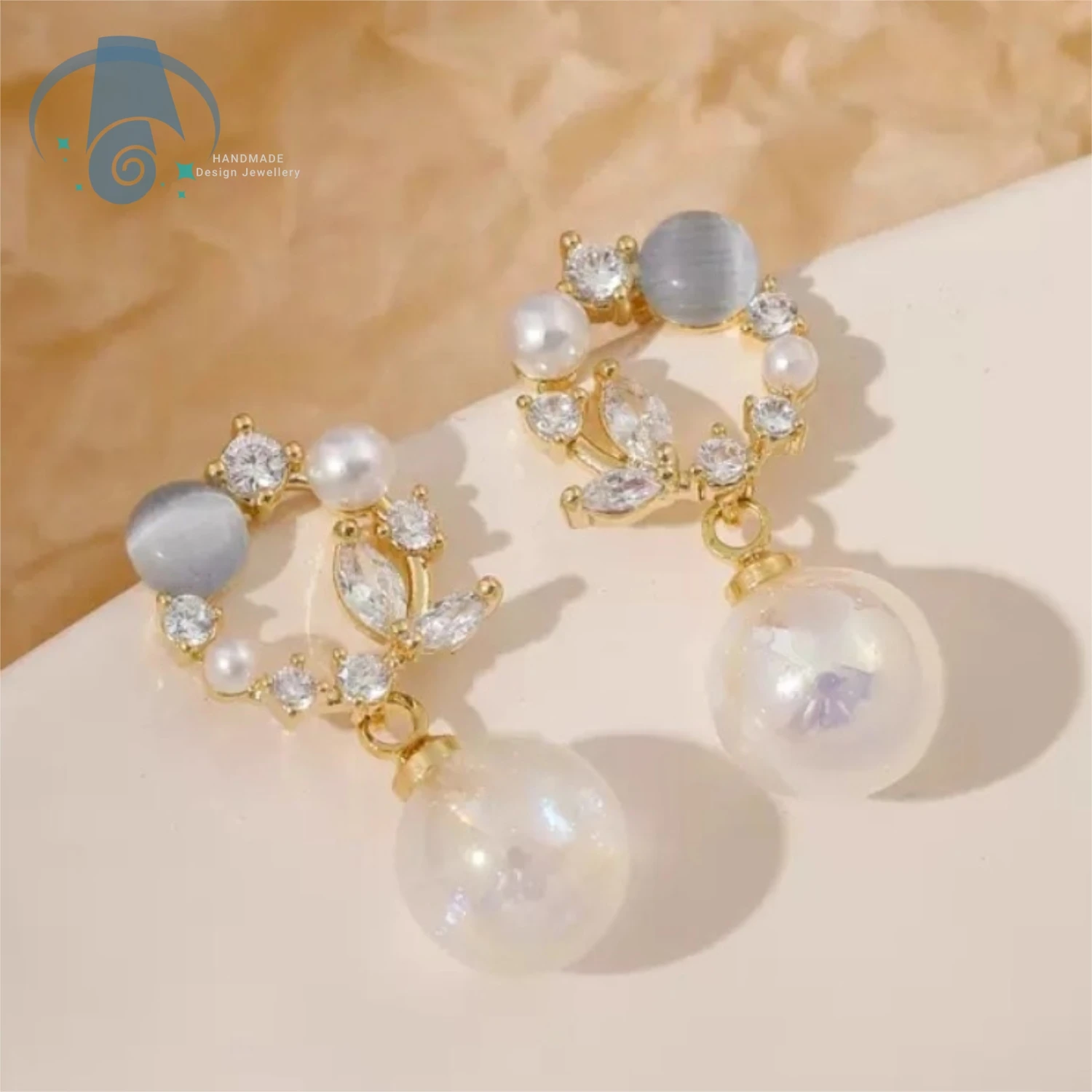 Pearl Elegant Floral Wreath Clip Earrings for Women Non Pierced Comfortable Lightweight Fashionable Jewelry for Daily Party Gift
