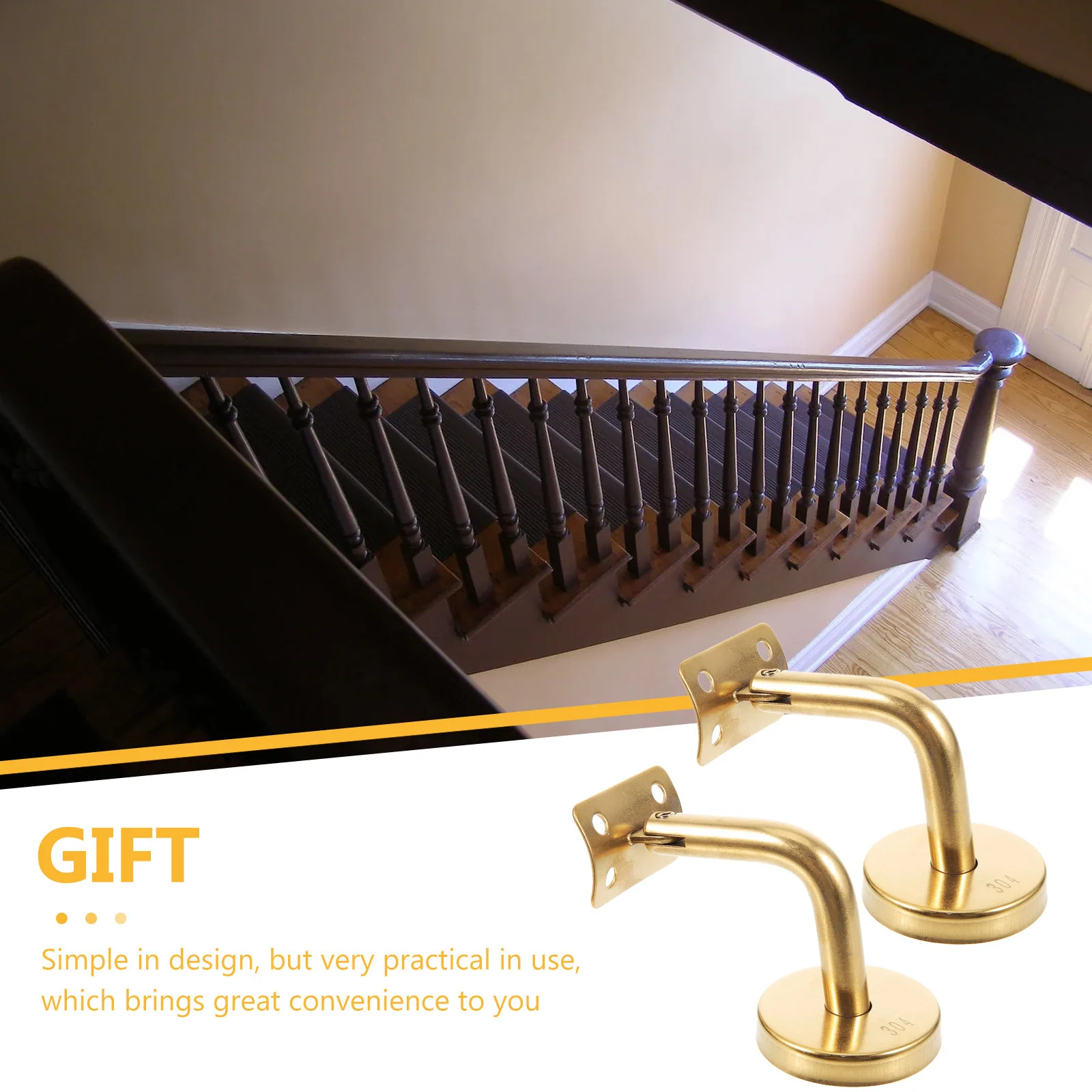 2 قطعة درابزين الدرج قوس الفولاذ المقاوم للصدأ للدرج الداخلي ورقة منحنية دعم درابزين بين قوسين درج ملحق بناء أداة