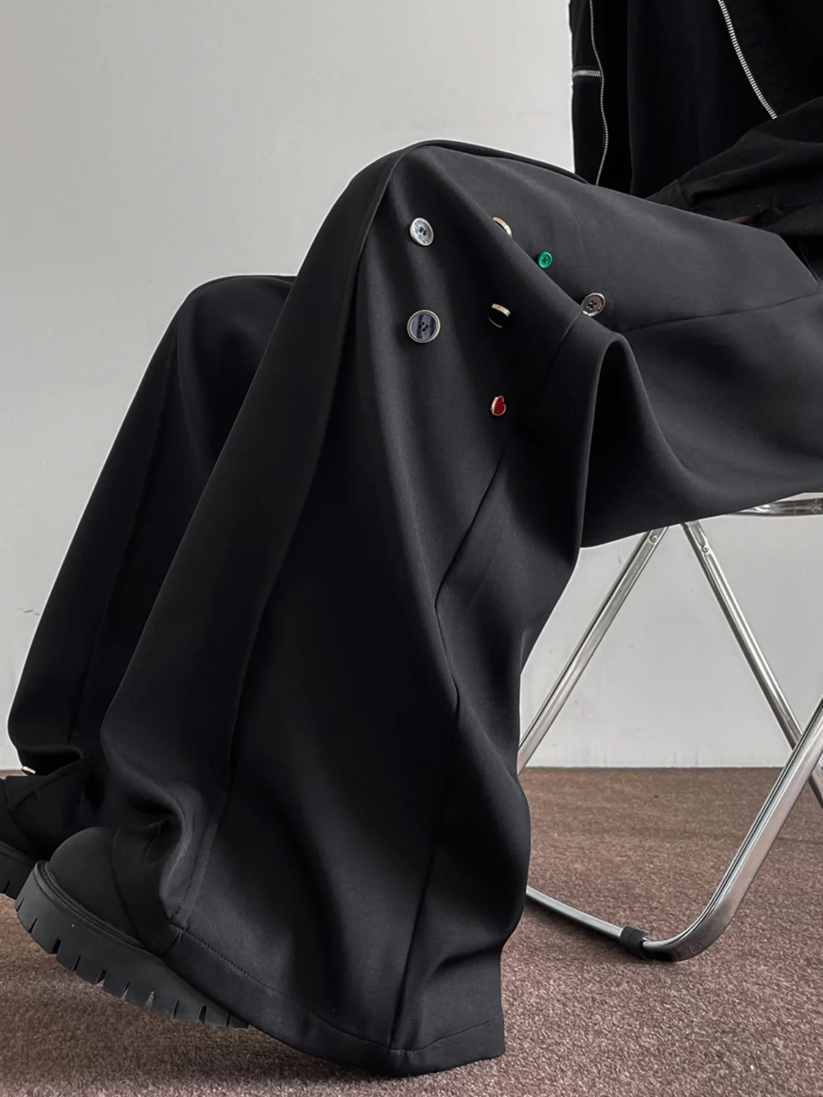 

Американский хип-хоп, уличные повседневные широкие брюки, мужские весенне-осенние брюки длиной до пола, большие размеры, модные свободные прямые расклешенные брюки