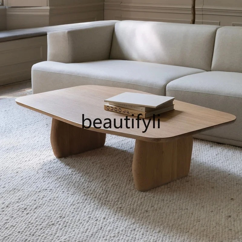 

Solid wood coffee table living room low table, bay window table modern simple household small apartment small table