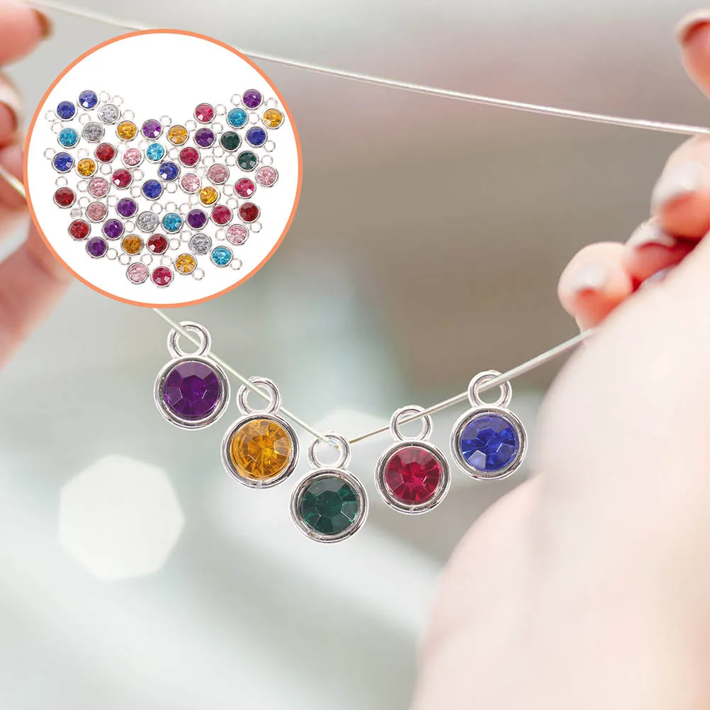 

100pcs Gemstone Shape Diy Jewelry Charms Shiny Rhinestone Pendants Bracelet Hanging Accessories Dangle Charms For Earrings