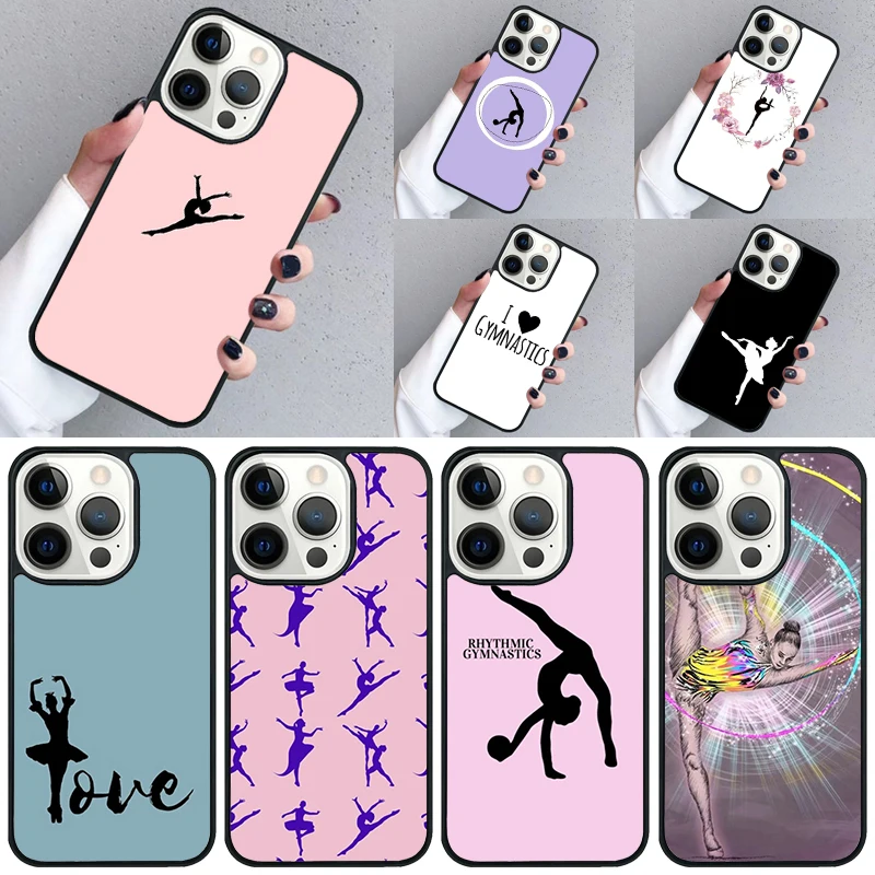 Love Gymnastics silhouette sports Phone Case For iPhone 16 15 13 14 Pro Max 11 12 Mini Plus 2022 XR XS MAX Cover