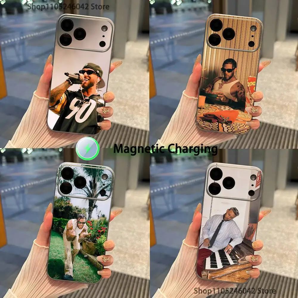 

J-Jhaycos Puerto Rico Singer For iPhone 17,16,15,14,13,12,11,Pro,Max,Plus Magnetic Wireless Charging Transparent gray Phone Case